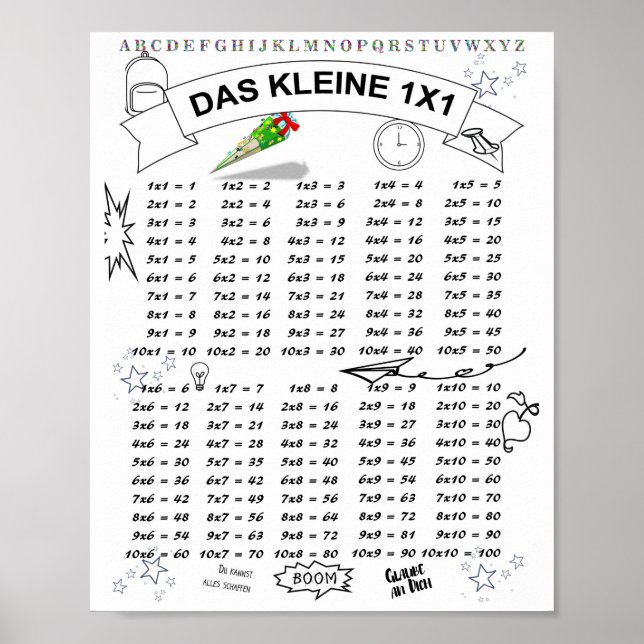 Affiche Kleines de Schulanfang 1x1 Rechnen lernen (Devant)