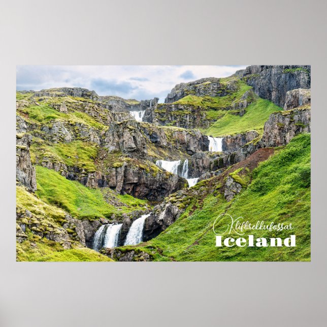 Affiche Klifbrekkufossar, Islande (Devant)
