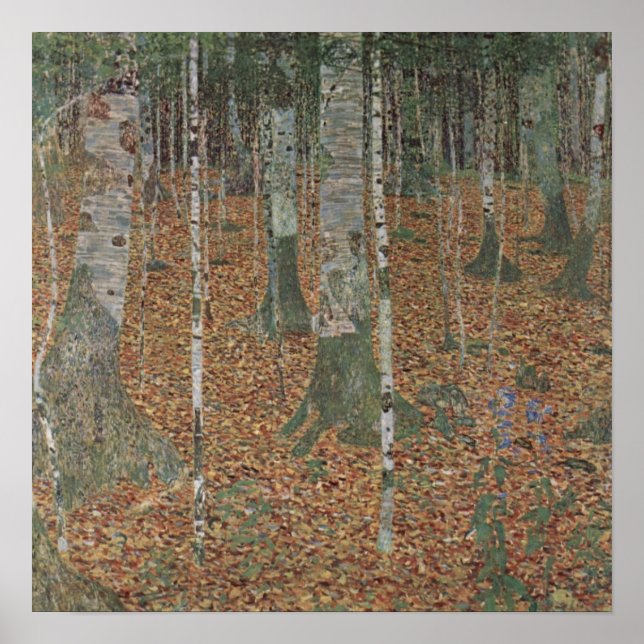 Affiche Klimt Birch Forest - Serene Autumn Landcape Art (Devant)