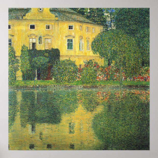 Affiche Klimt - Chambre de château sur l'Attersee 1910 (Devant)