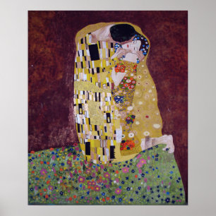 Affiche Klimt - Couple s'embrassant