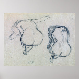 Affiche Klimt - Deux études d'une femme assise