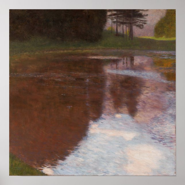 Affiche Klimt - Étang Tranquille (Devant)