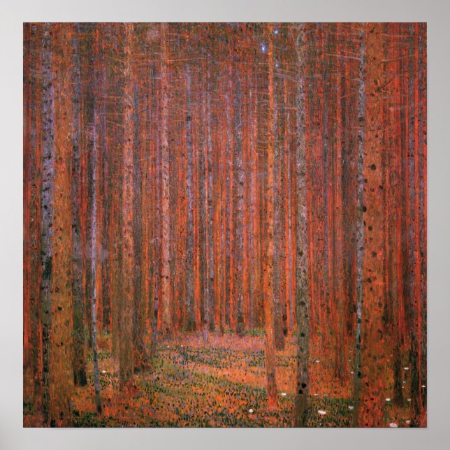Affiche Klimt - Forêt de sapins 1901 (Devant)
