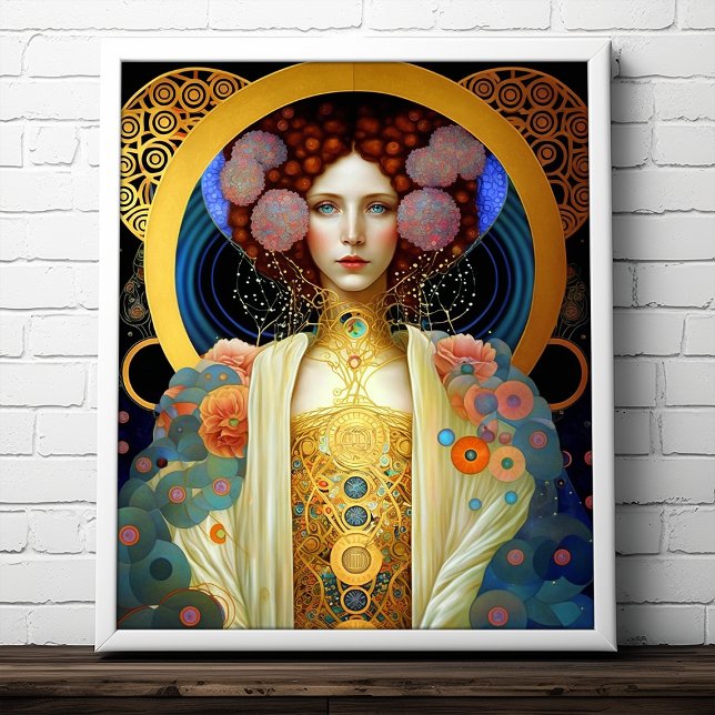 Affiche Klimt Inspiré Queen Goddess Imaginaire Art (Créateur téléchargé)