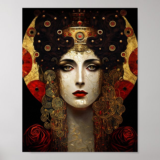 Affiche Klimt Inspirée Déesse Reine (Devant)