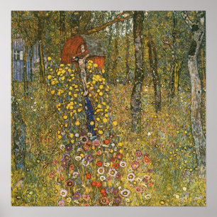 Affiche Klimt - Jardin de ferme avec crucifix 1912
