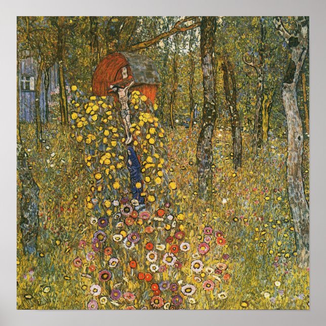 Affiche Klimt - Jardin de ferme avec crucifix 1912 (Devant)