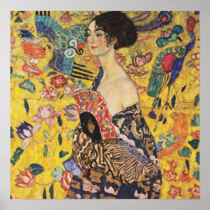 Affiche Klimt - Lady Avec Ventilateur