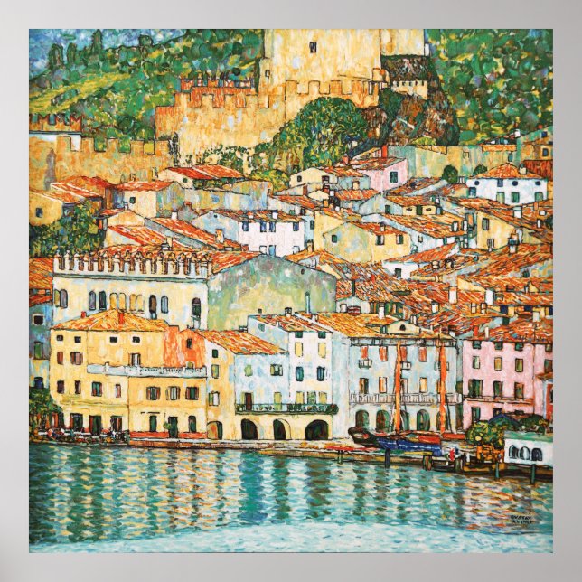 Affiche Klimt "Malcesine sur le lac de Garde" (Devant)
