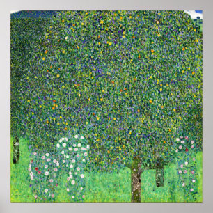 Affiche Klimt - Roseraies sous les arbres