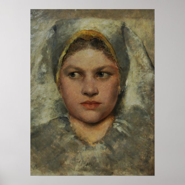 Affiche Klimt - Tête d'une étudiante (Devant)