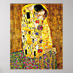 Affiche Klimt - The Kiss (pleine longueur) fine art
