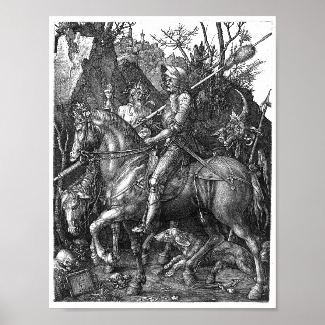 Affiche Knight Death Devil Albrecht Durer gravure art p (Devant)