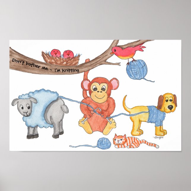 Affiche Knitting - Don't Bother Me - I'm Knitting (Devant)