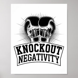 Affiche Knockout Négativité Boxer Sports Force Gym Athl