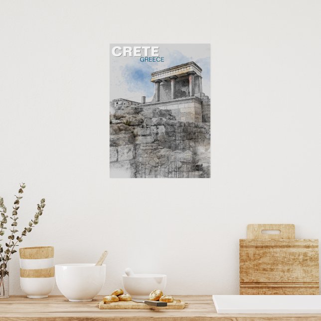 Affiche Knossos Palace – Ancient Minoan Ruins Wall Art  (Cuisine)