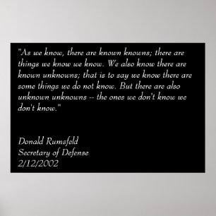 Affiche Knowns connu de Rumsfeld