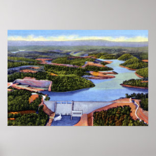 Affiche Knoxville Tennessee Barrage Norris et lac