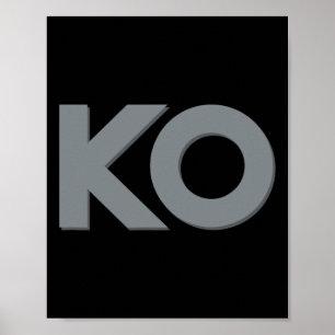 Affiche Ko Funny Knock Out Boxe Lutte Hommes Femmes Humo