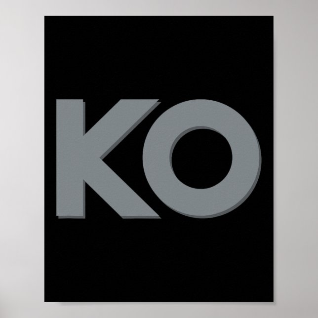 Affiche Ko Funny Knock Out Boxe Lutte Hommes Femmes Humo (Devant)