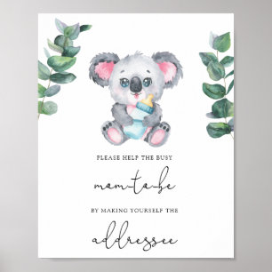 Affiche Koala / Aider la future maman occupée à adresser u