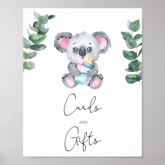 Affiche Koala Bear - cartes et cadeaux baby shower (Devant)