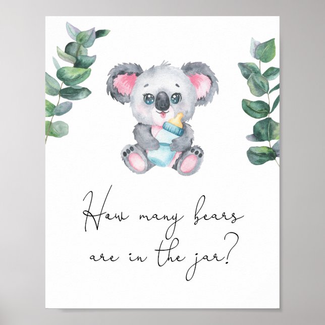 Affiche Koala Bear - Devinez combien d'ours sont dans le b (Devant)