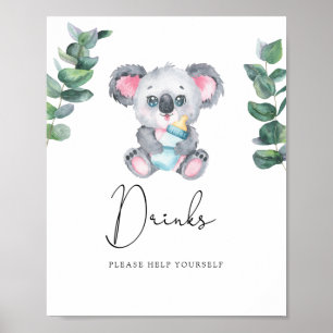 Affiche Koala Bear Drinks servez-vous