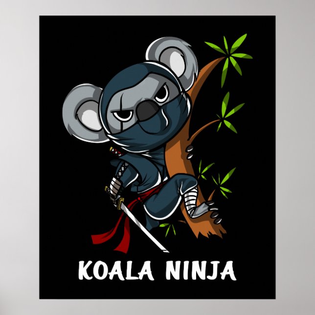 Affiche Koala Bear Ninja Samurai Arts martiaux Animal (Devant)