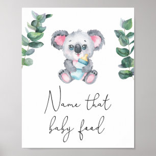 Affiche Koala bear - Nom de l'aliment pour bébé