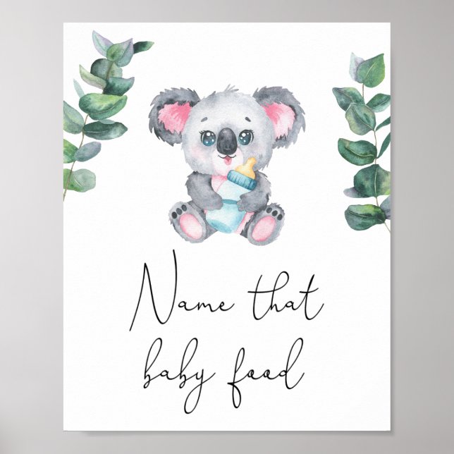 Affiche Koala bear - Nom de l'aliment pour bébé (Devant)