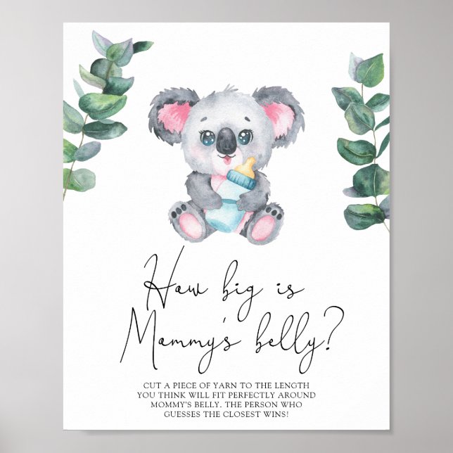 Affiche Koala Bear - Quelle est la taille du ventre de mam (Devant)