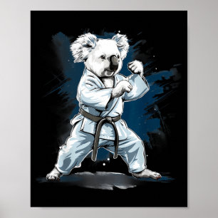 Affiche Koala de kickboxing Taekwondo Karaté MMA Drôle
