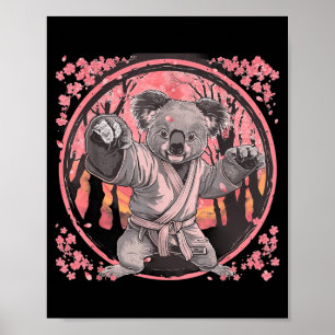 Affiche Koala de kickboxing Taekwondo Karaté MMA Drôle