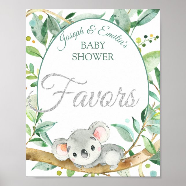 Affiche Koala Des Baby showers neutres pour les femmes (Devant)