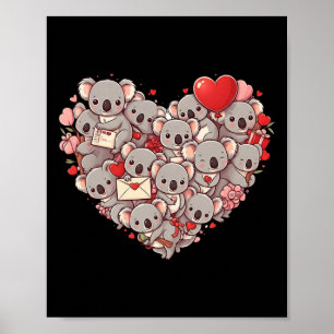 Affiche Koala Drôle Coeur Saint Valentin Koala Femmes Homm