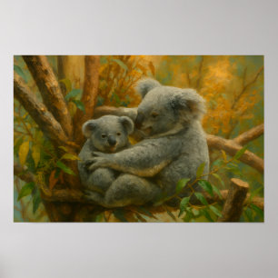 Affiche Koala Embrace - Peinture faunique
