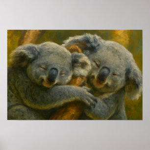 Affiche Koala Embrace - Tender Wildlife Moment