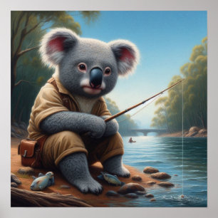 Affiche Koala Fishing