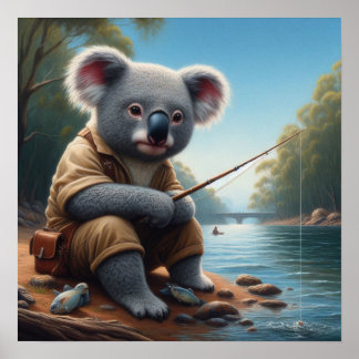 Affiche Koala Fishing