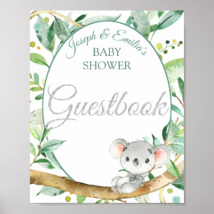 Affiche Koala Gender Neutral Baby Shower Guestbook Sign
