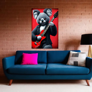 Affiche Koala joue de la guitare   Art AI
