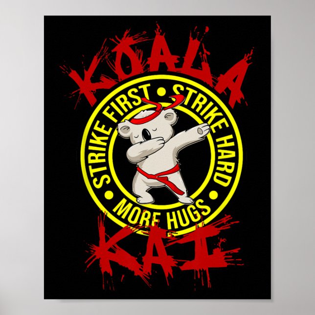 Affiche Koala Kai Drôle Karaté Ninja Dojo Koala Étreindre  (Devant)