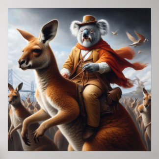 Affiche Koala Kangaroo Rider