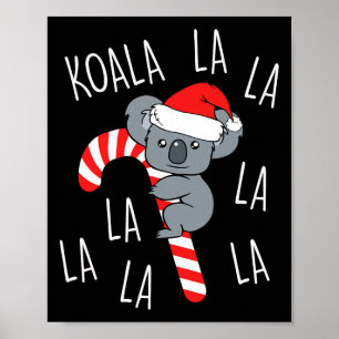 Affiche Koala La La - Aussie Xmas Pun drôle Australien