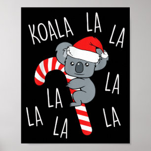 Affiche Koala La La La - Pun de Noël australien drôle Aust