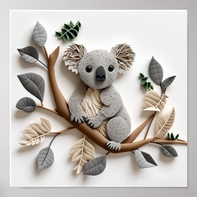 Affiche Koala Quilling, Chambre d'enfant, Nurserie (Devant)