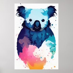 Affiche Koala Wild Nature Animal Color Art Peinture