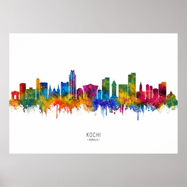 Affiche Kochi Kerala Skyline (Devant)
